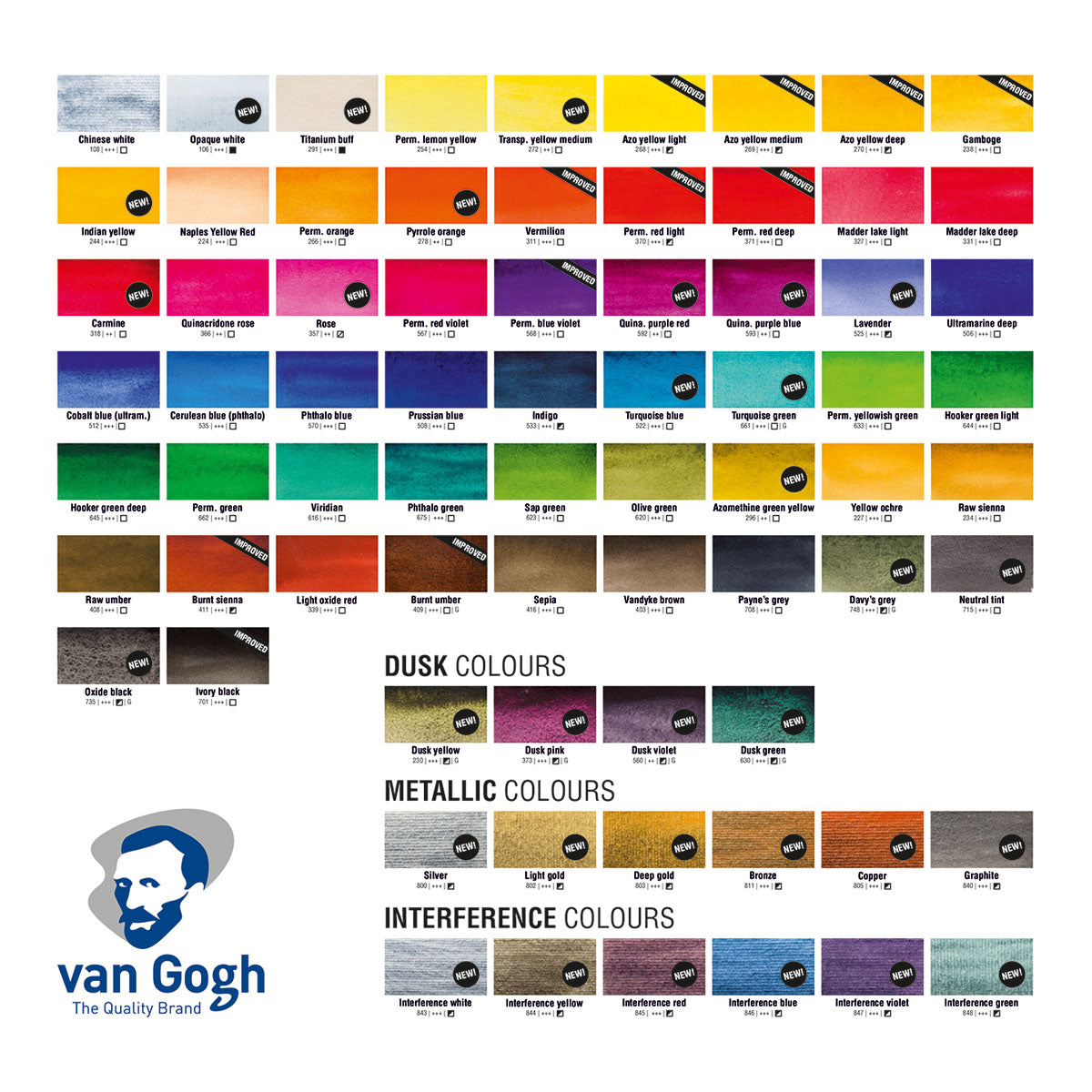 Van Gogh Watercolour Half Pan Single Colors