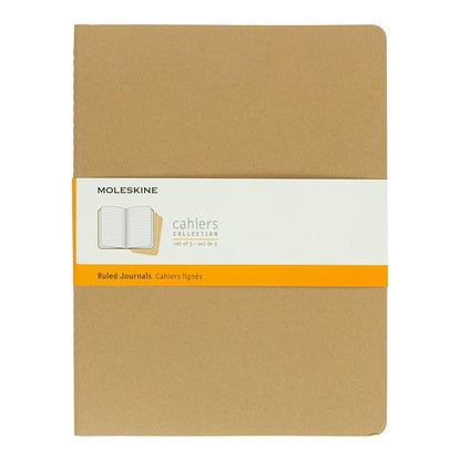 Moleskine Cahier X-Large Journal Ruled Set of 3 - Brown