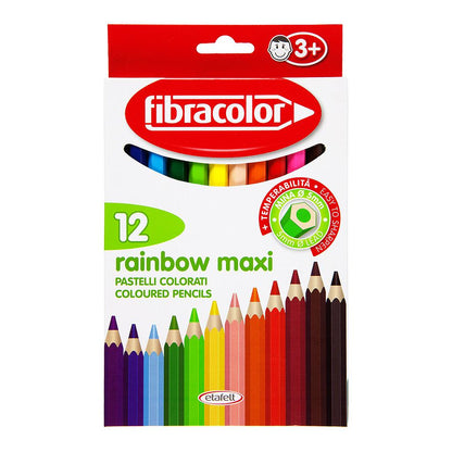 Fibracolor Rainbow Maxi Coloured Pencils 12set