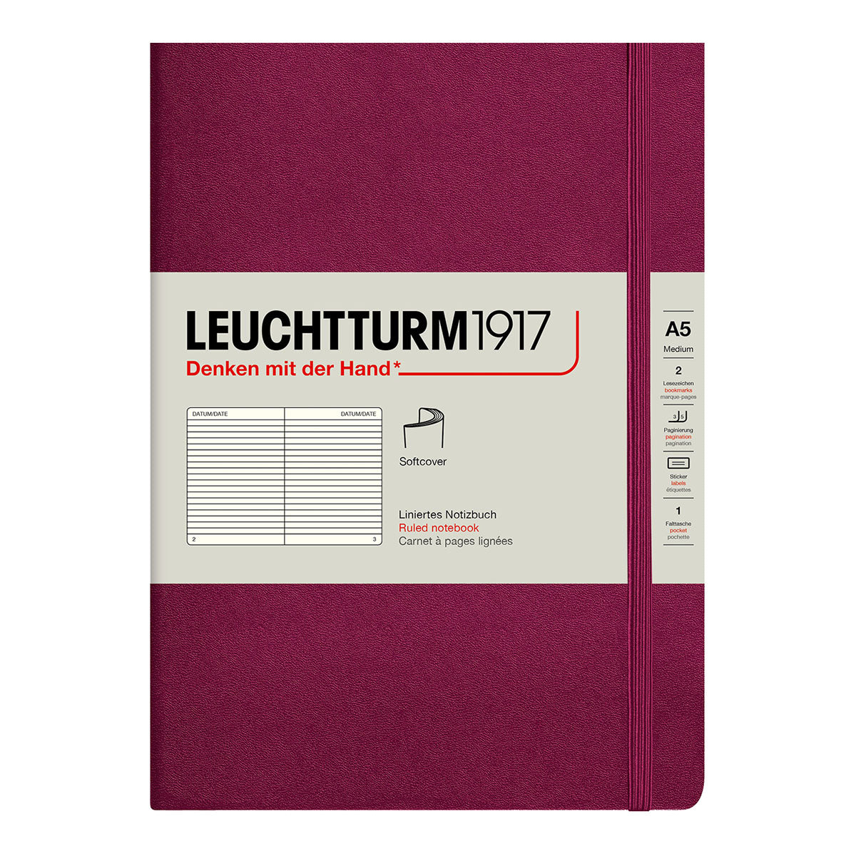 Leuchtturm1917 Notebook A5 Soft Cover, Ruled