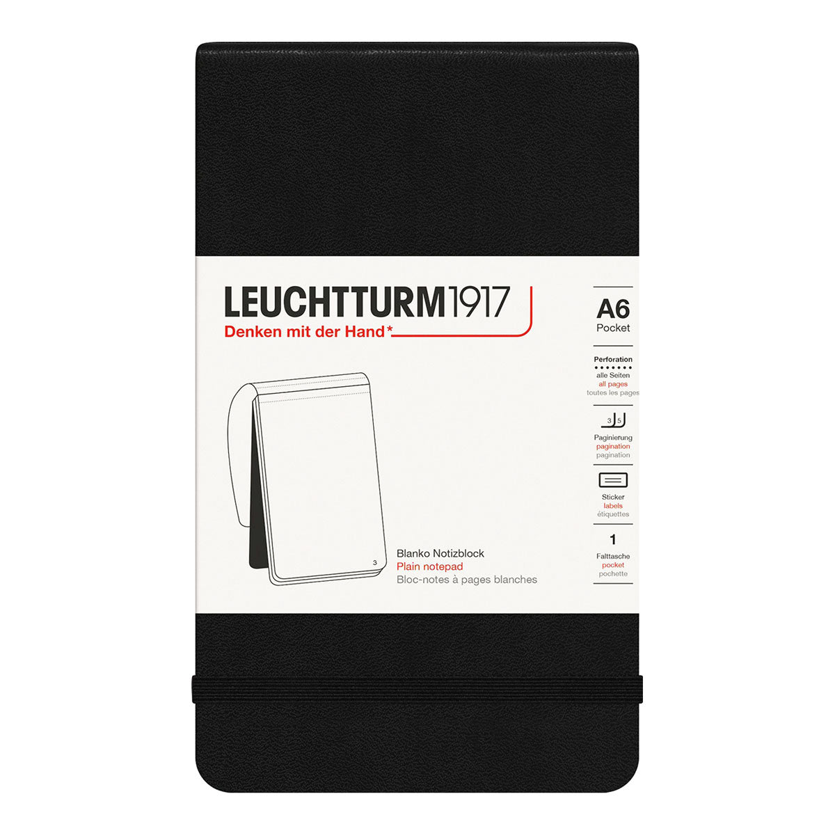 Leuchtturm1917 Reporter Pocket Notepad A6, Plain