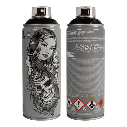 MTN Mister Cartoon Limited Edition Spray Paint 400ml, Matt Black