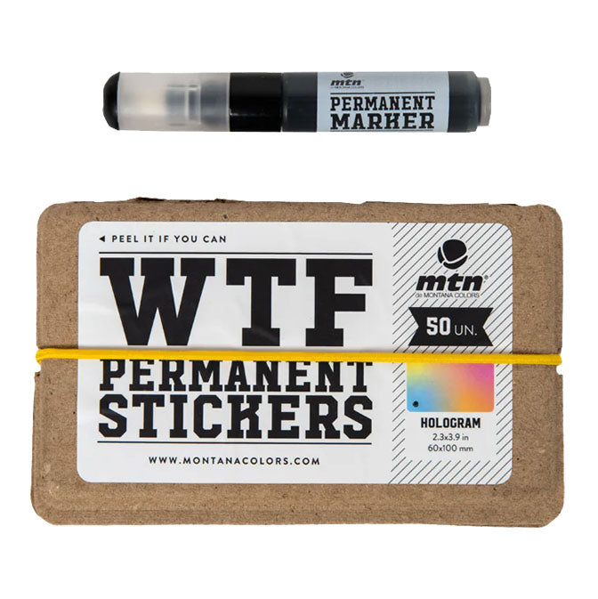 Mtn Roo Sticker MTN WTF Hologram Stickers (50 pcs) & Marker – UNFADE