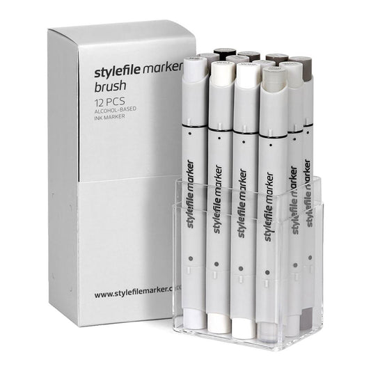 Stylefile Marker Brush 12set Warm Grey