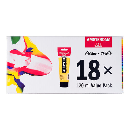 Amsterdam Standard Acrylic Paint 120 ml 18 Set Value Pack