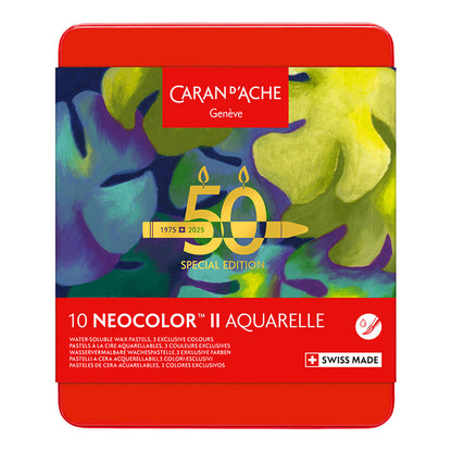 Caran d'Ache Neocolor II Water-Soluble Crayons 10 Set Lush Colors LTD. Edition