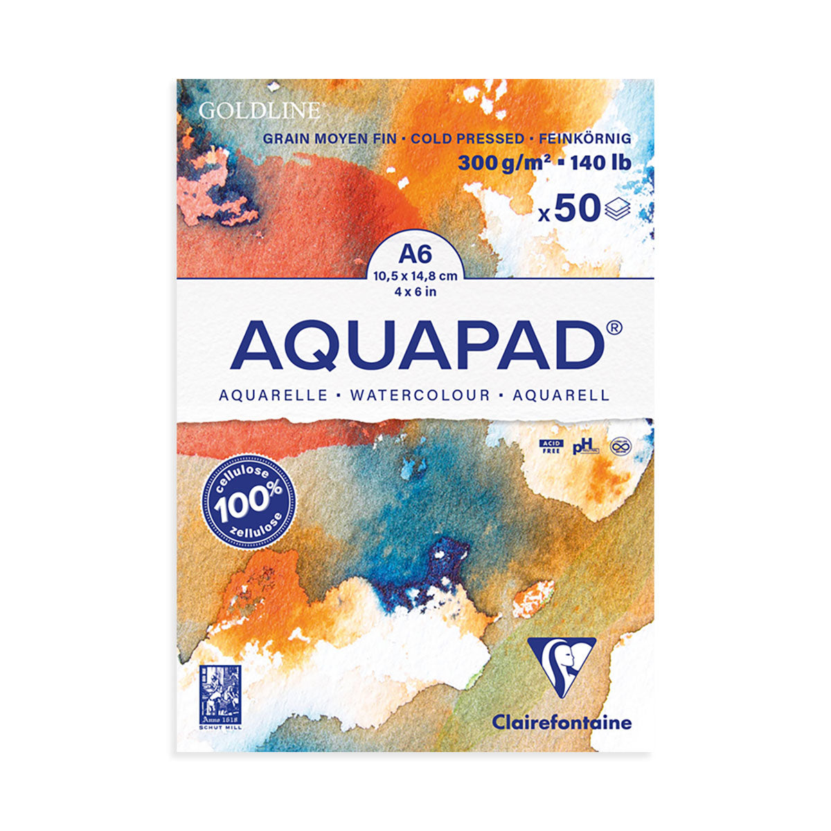 Clairefontaine Goldline Aquapad White A6 300g 50 sheets