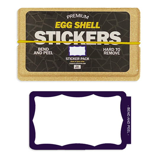 Egg Shell Stickers Purple Wavy Border 80 pcs