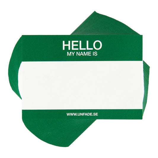 Hello My Name Is Stickers Green, 100 pcs