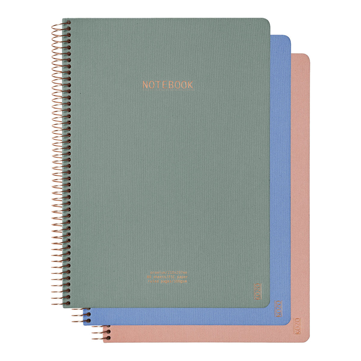 Kozo Premium A4 Notebook Ruled 160 Pages