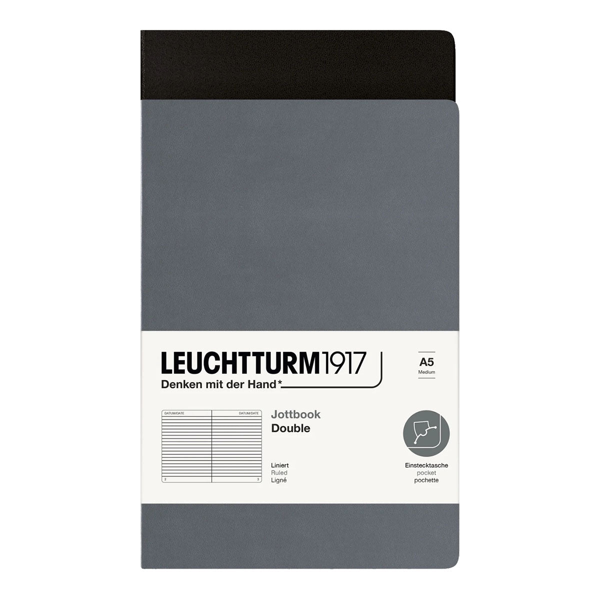 Leuchtturm1917 Jottbook A5 Pack of 2, Ruled