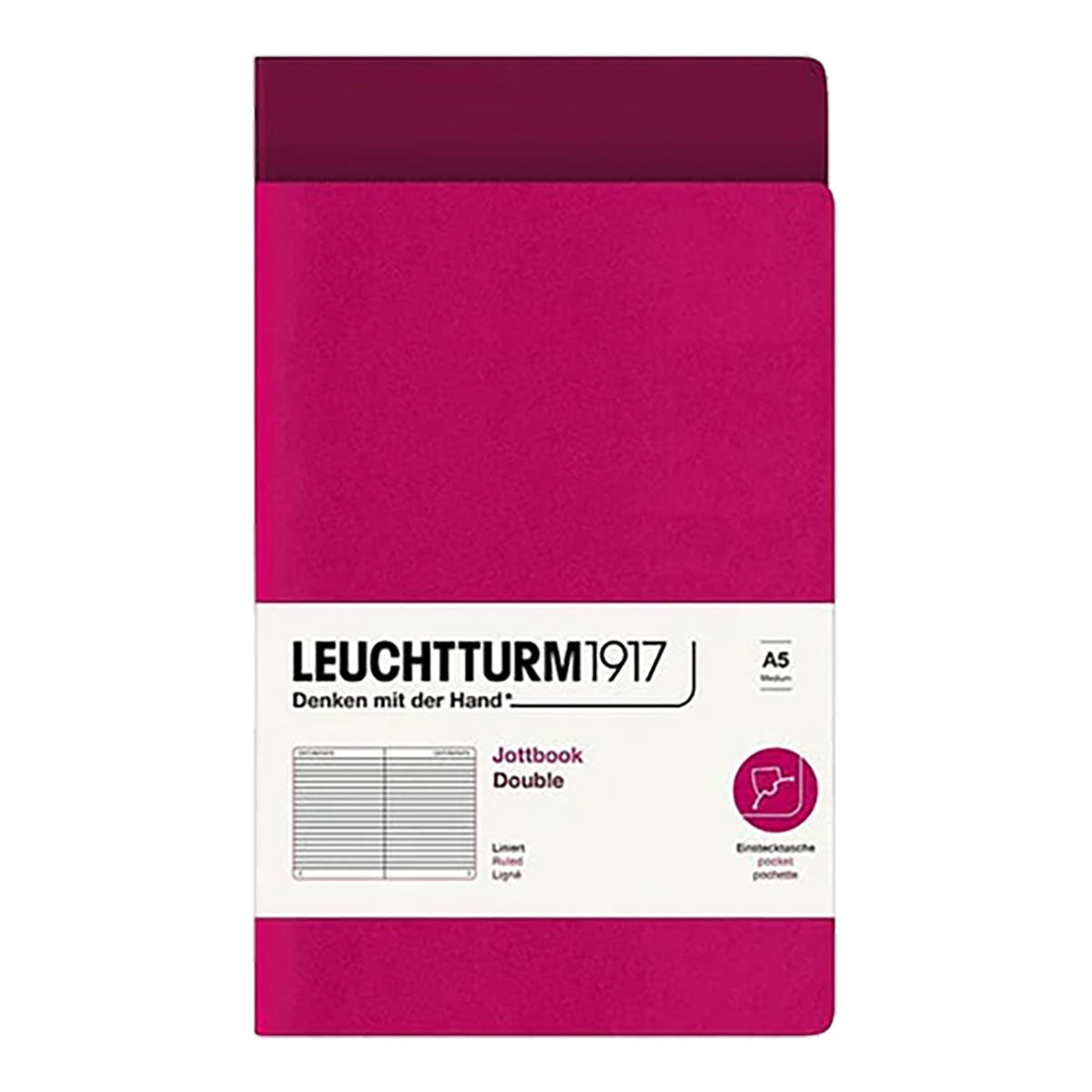 Leuchtturm1917 Jottbook A5 Pack of 2, Ruled