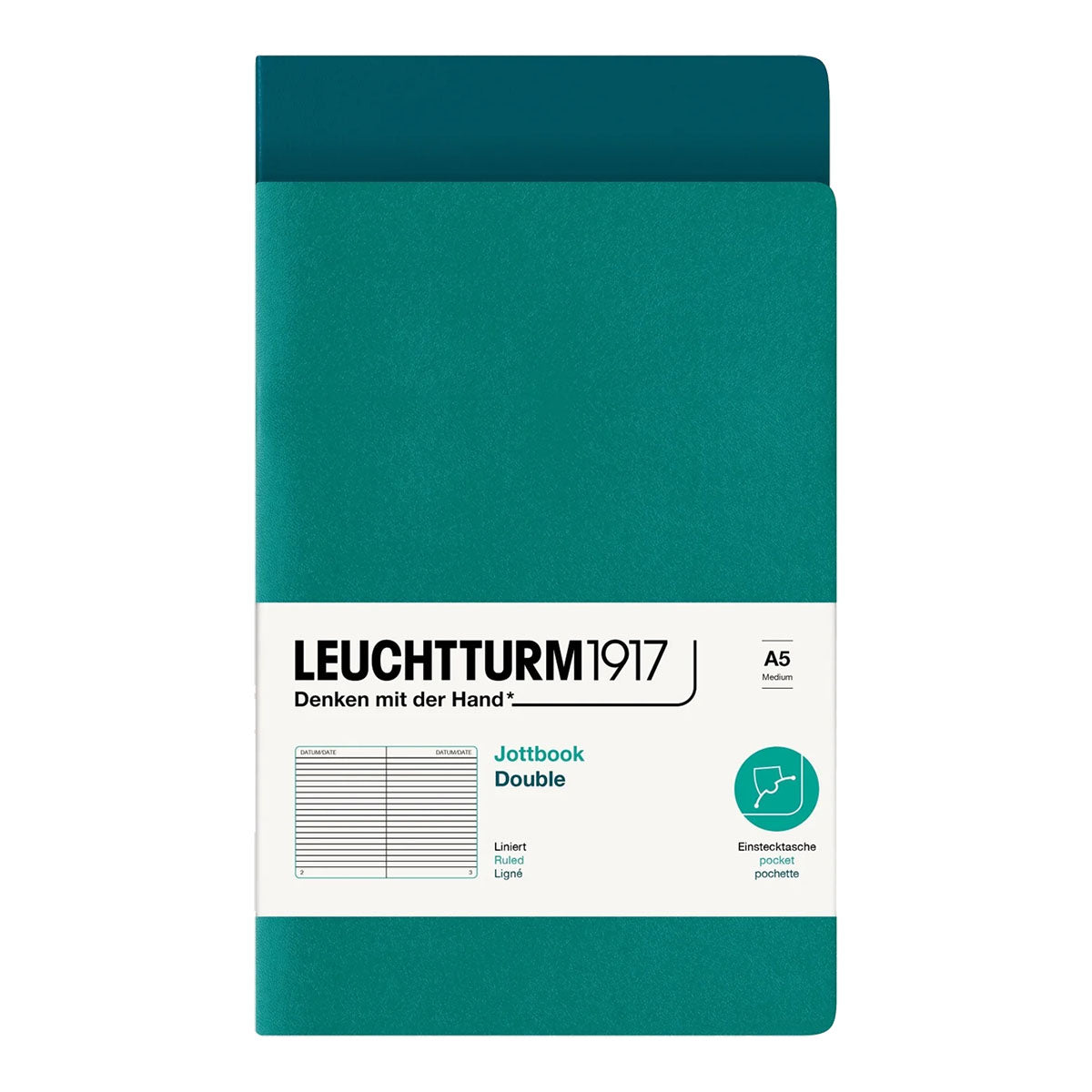 Leuchtturm1917 Jottbook A5 Pack of 2, Ruled