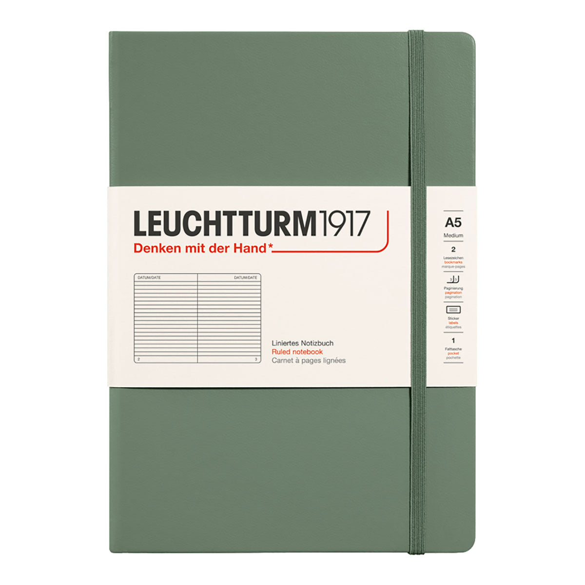 Leuchtturm1917 Notebook A5 Hard Cover, Ruled