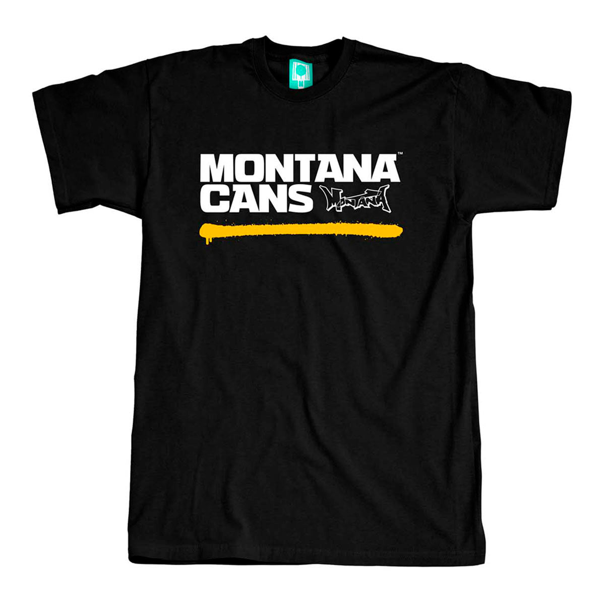 Montana Cans Typo Logo Underline T-Shirt Black Yellow
