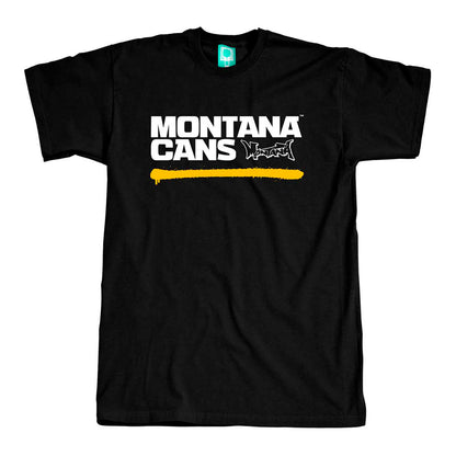 Montana Cans Typo Logo Underline T-Shirt Black Yellow