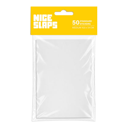 NICE SLAPS Standard Sticker Blanks White, Medium 50pcs