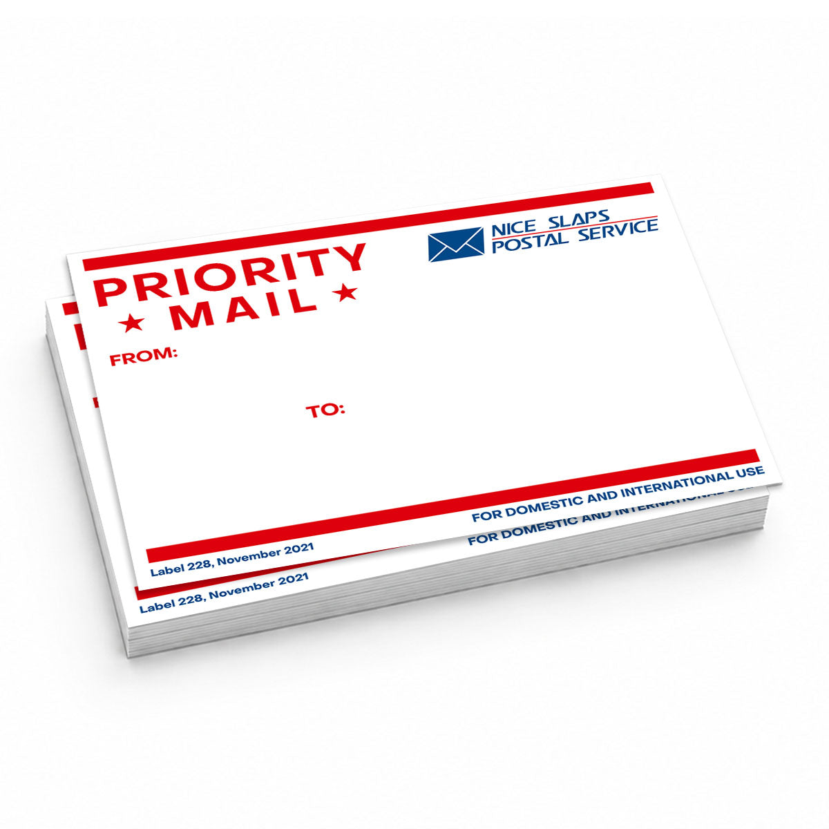 NICE SLAPS Standard Sticker Priority Mail Red, Medium 50pcs
