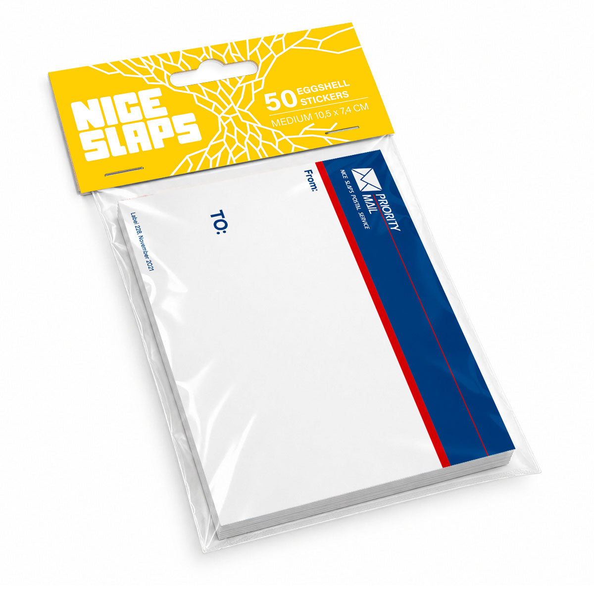 NICE SLAPS Eggshell Sticker Priority Mail Blue, Medium 50pcs