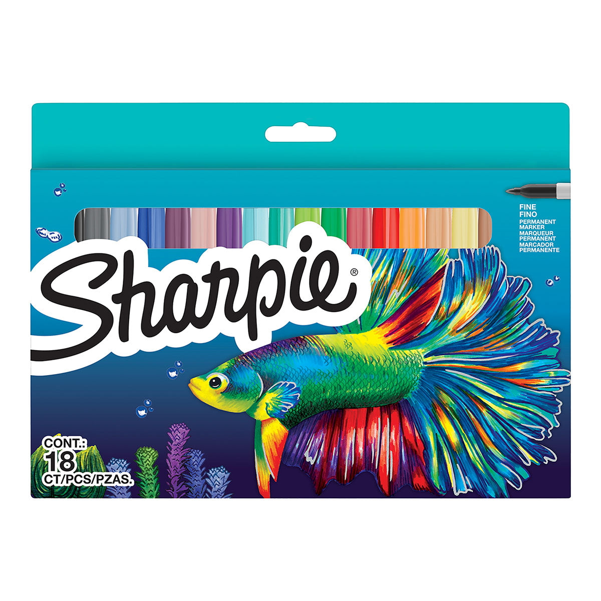 Sharpie Permanent Marker Fine Point 18 Set Mixed Colors