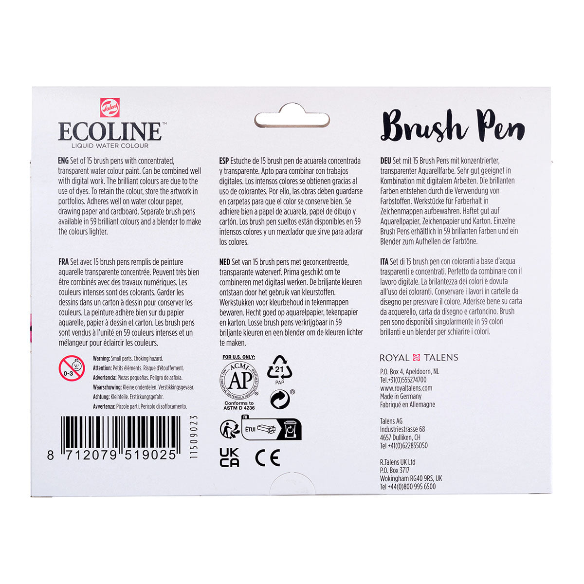 Talens Ecoline Brush Pen 15 set