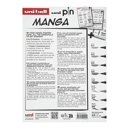 Uni Pin Fine Line Pens Manga Starter Case 9 Set