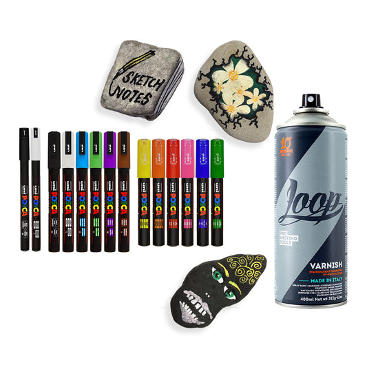 Uni Posca Markers Paint On Rocks Small Set